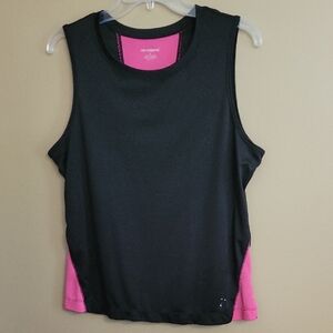 Be Inspired Pink and Black Sleeveless Muscle Tee